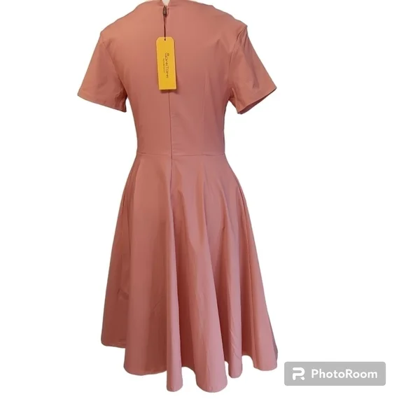 NWT GownTown Women's 1950s Retro Vintage V-Neck Party Swing Dress Women's Size M - Picture 3 of 9